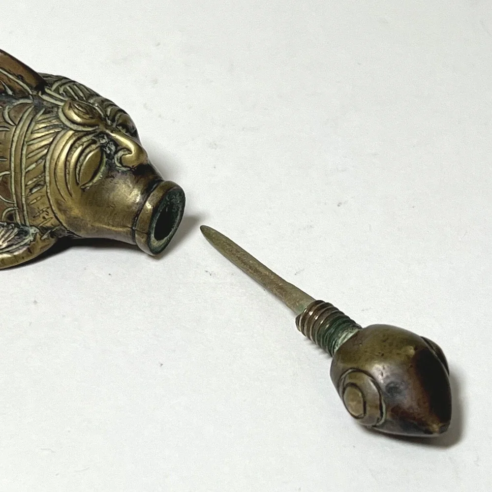 Antique Brass Fish‎ Surma Dani Eyeliner Vintage Old Rare Collectible